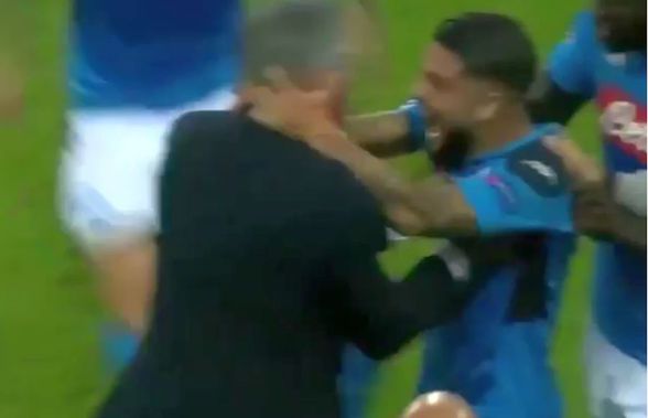 VIDEO Bucuria nebună a lui Insigne! L-a luat de gât pe Ancelotti în stilul Gattuso