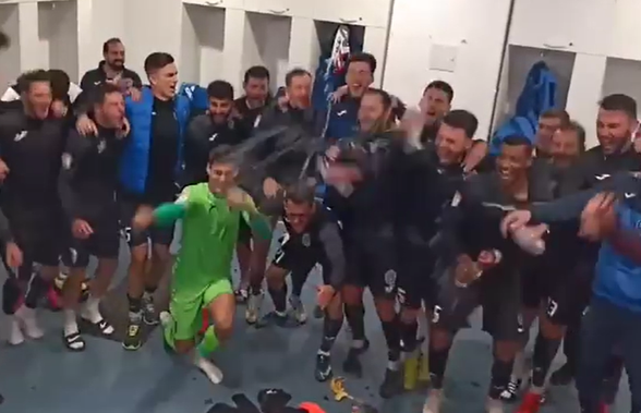 VIDEO » Academica Clinceni, fiesta în vestiar după succesul contra Craiovei