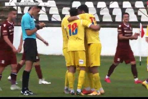 CSA Steaua s-a impus în derby-ul din Liga 3 cu Rapid II, scor 1-0 / Captură Steaua TV