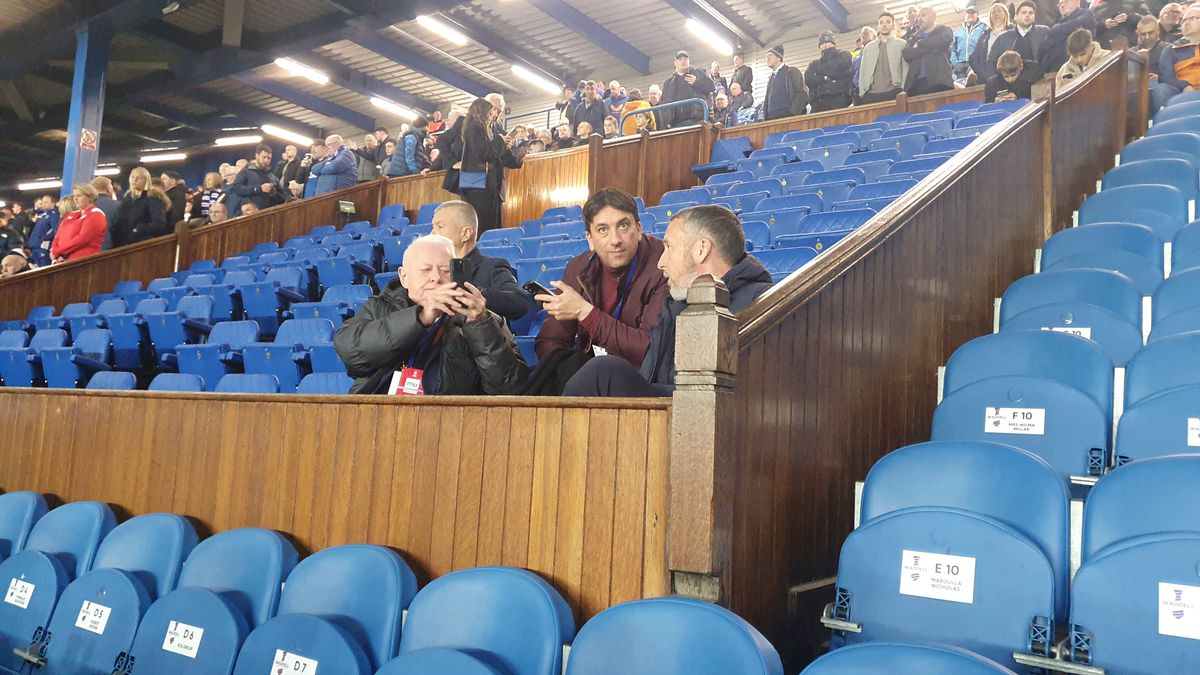 Mihai Stoica, Viorel Hrebenciuc și Dan Idița, prezenți la Rangers - FCSB, foto: Justin Gafiuc