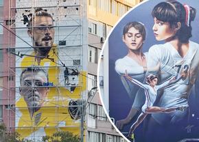 Eroii sportului românesc prind viață pe ziduri: Nicolae Stanciu, Radu Drăgușin și Nadia Comăneci, în picturi murale spectaculoase