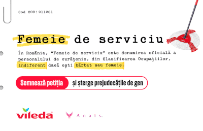 Curățenia nu are gen. VILEDA și Asociația ANAIS lansează campania „911201”