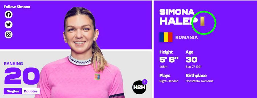 Simona Halep și dreptunghiul auriu de pe site-ul WTA Profesoară pentru fani » Simona Halep se alătură altor nume celebre care vor preda tenis online