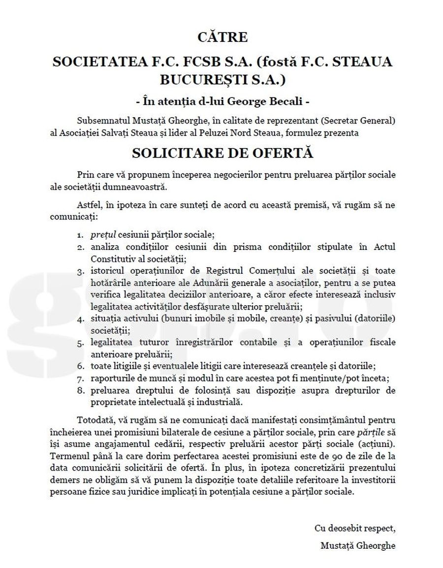 Una a zis și alta a trimis! Ce conține, de fapt, „oferta oficială” făcută de Mustață lui Gigi Becali :)