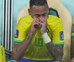 Neymar, în lacrimi pe bancă la Brazilia - Serbia. Foto: Imago