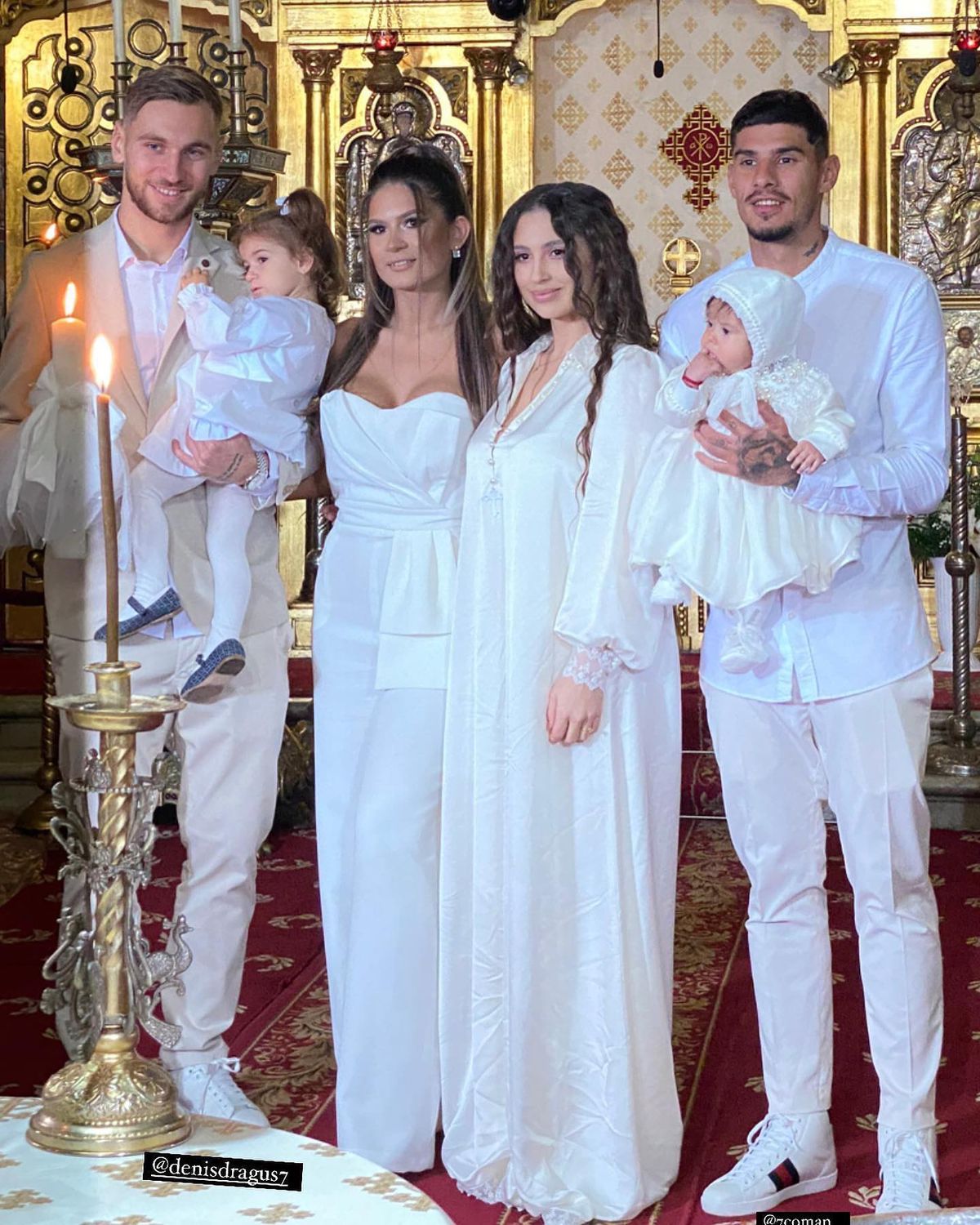 Petrecere în vremea Mondialului: Florinel Coman și Ioana și-au botezat fetița cu nume „pur” » Denis și Vanessa Drăguș au fost nași