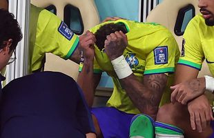 Brazilia e în alertă: Neymar, în lacrimi pe bancă! A părăsit terenul și a acuzat dureri, după ce a fost „vânat” de sârbi + prima reacție a doctorului