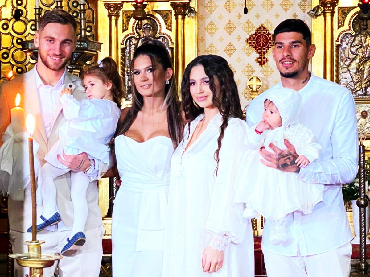 Petrecere în vremea Mondialului: Florinel Coman și Ioana și-au botezat fetița cu nume „pur” » Denis și Vanessa Drăguș au fost nași