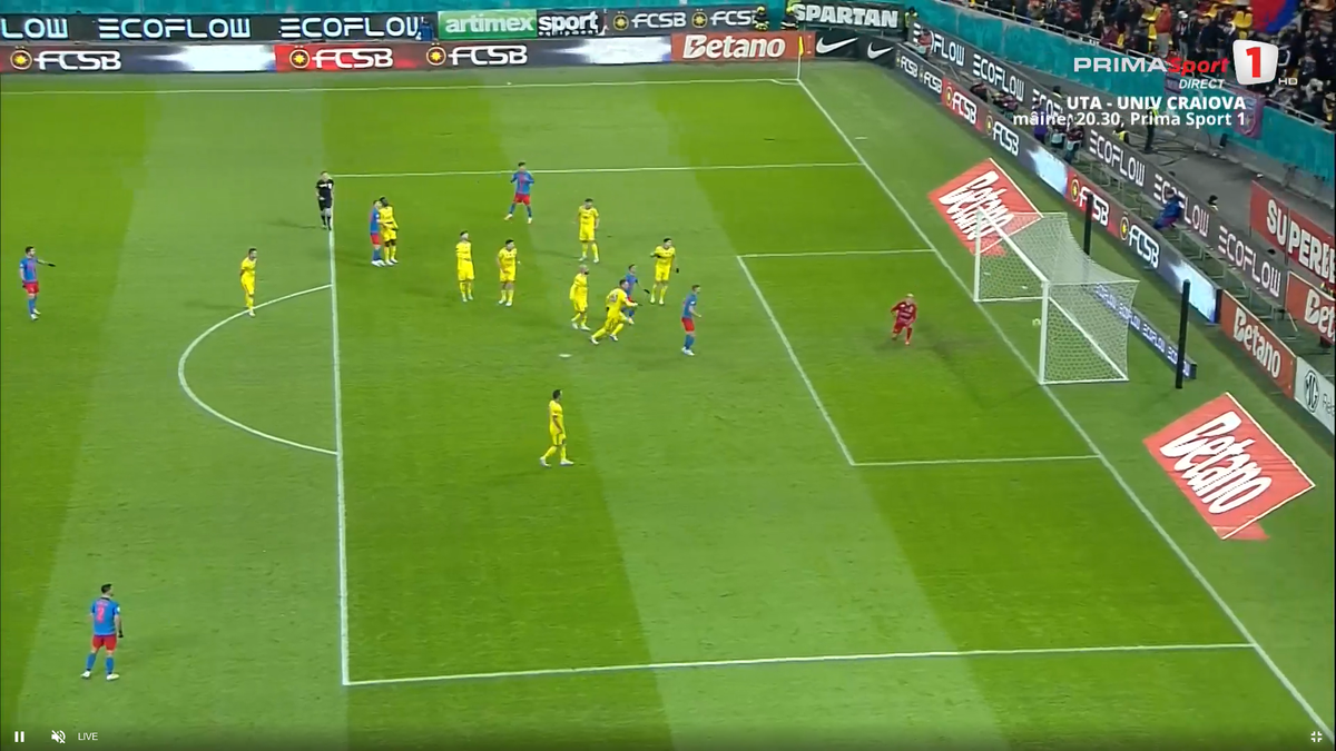 Fază încâlcită în FCSB - Slobozia » A fost sau nu a fost? Decizia VAR la golul marcat de Olaru