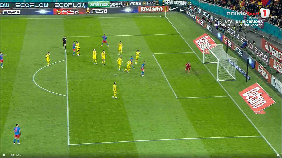 Fază încâlcită în FCSB - Slobozia » A fost sau nu a fost? Decizia VAR la golul marcat de Olaru