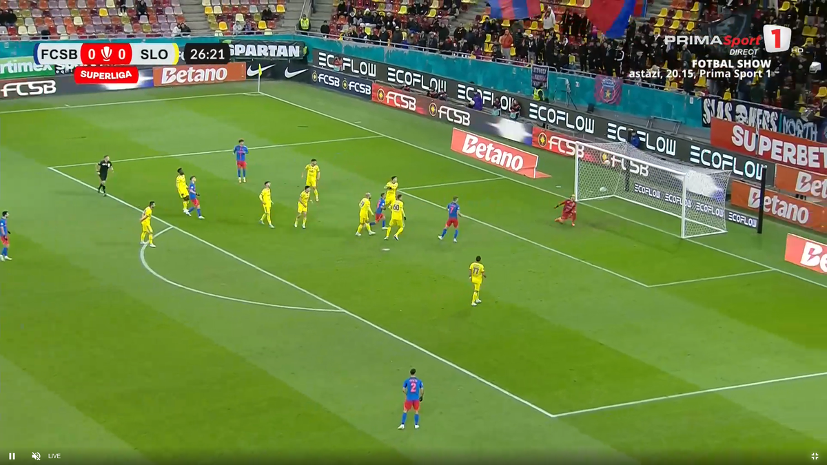 Fază încâlcită în FCSB - Slobozia » A fost sau nu a fost? Decizia VAR la golul marcat de Olaru