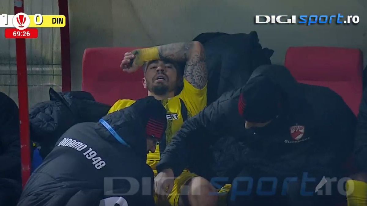 Încă o lovitură pentru Dinamo! S-a accidentat la Botoșani și a urlat de durere