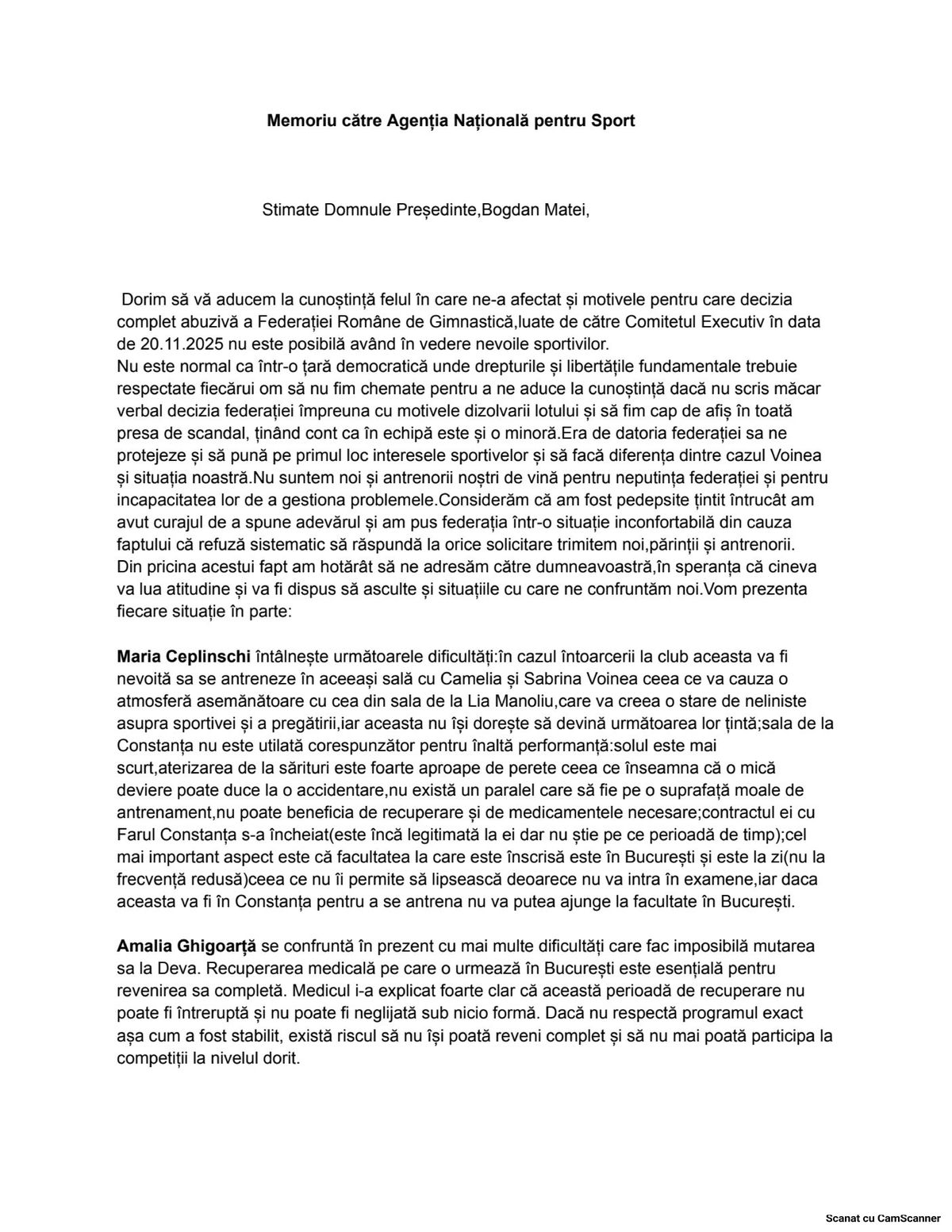 Gimnaste România, 24 noiembrie 2025