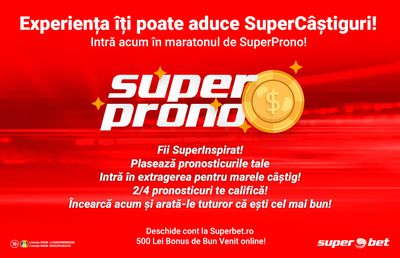 100.000 lei și tot atâtea motive să participi gratuit la SuperProno! Dă-ne acum pronosticurile tale!