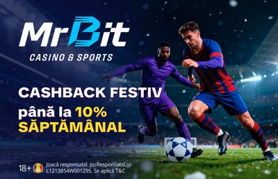 MrBit crește cashback-ul sportiv la 10% de sărbători și lansează promoții speciale în decembrie
