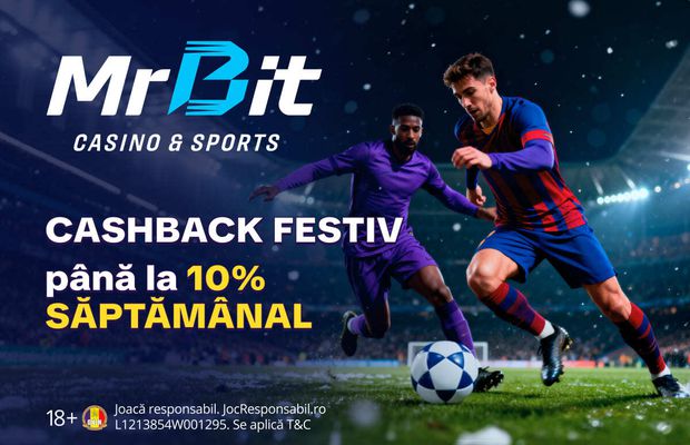 MrBit crește cashback-ul sportiv la 10% de sărbători și lansează promoții speciale în decembrie