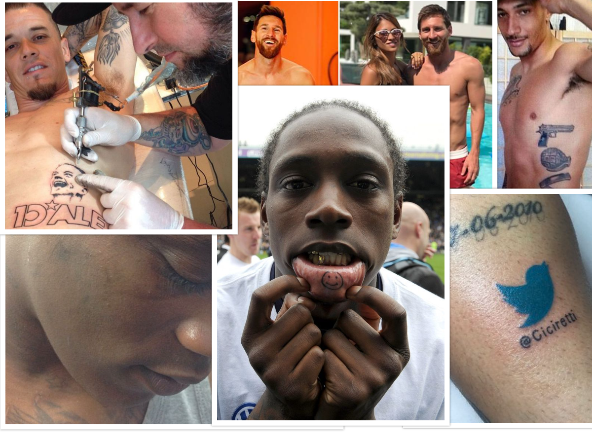 Ce-a fost în mintea lor?! Cele mai ciudate tatuaje din lumea fotbalului! Cine și-a scris numele pe frunte + desenul intim ales de Messi
