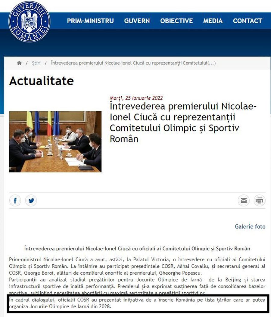 Mihai Covaliu a lămurit „scăparea” de pe site-ul Guvernului: România vrea să găzduiască JO 2028 de tineret