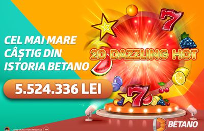 Cel mai mare câștig din istoria Betano a fost acordat după o singură zi de la înregistrare!
