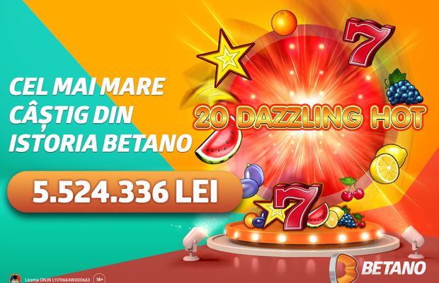 Cel mai mare câștig din istoria Betano a fost acordat după o singură zi de la înregistrare!