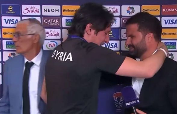 Moment emoționant după calificarea Siriei: translatorul și reporterul au izbucnit în plâns la interviul lui Hector Cuper