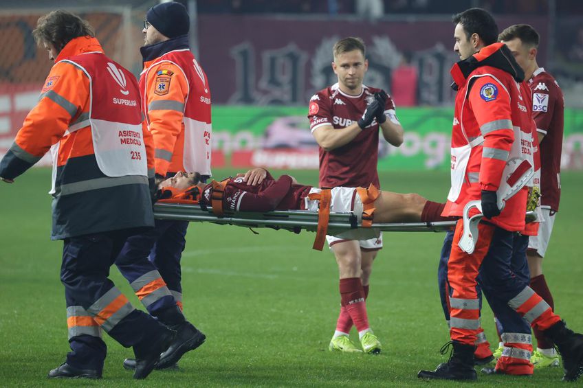 Hromada, accidentat în Rapid - U Craiova / foto: Ionuț Iordache (GSP)
