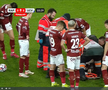 Clipe de panică în Giulești: titularul Rapidului a părăsit terenul pe targă, cu guler cervical