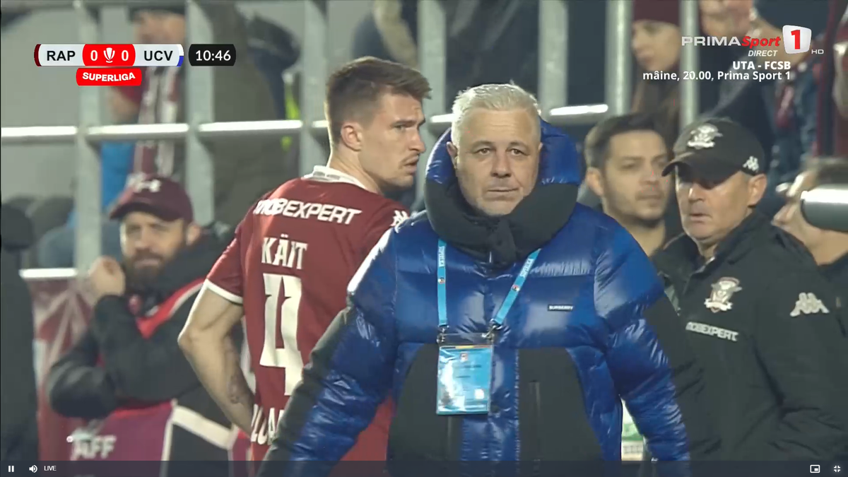 Clipe de panică în Giulești: titularul Rapidului a părăsit terenul pe targă, cu guler cervical