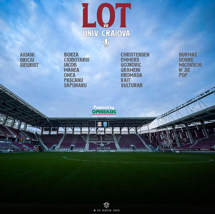 Veste groaznică pentru Rapid! Cel mai bun jucător s-a accidentat și nu poate evolua cu Universitatea Craiova