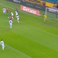 David Miculescu a deschis scorul în FCSB - CFR Cluj // FOTO: captură Prima Sport 1