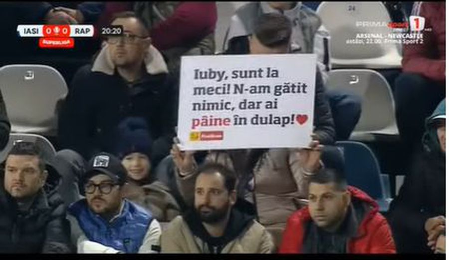 Mesajul serii la Poli Iași - Rapid » Surpriza pregătită de o microbistă, de Dragobete, pentru soțul rămas acasă
