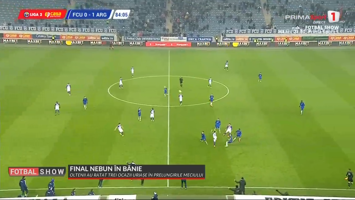 FC Argeș a avut pe teren 12 jucători la meciul cu FCU Craiova