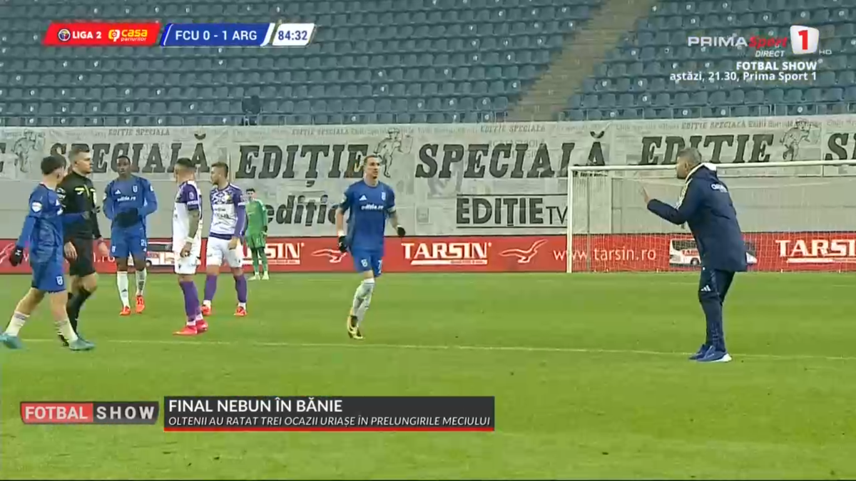 FC Argeș a avut pe teren 12 jucători la meciul cu FCU Craiova