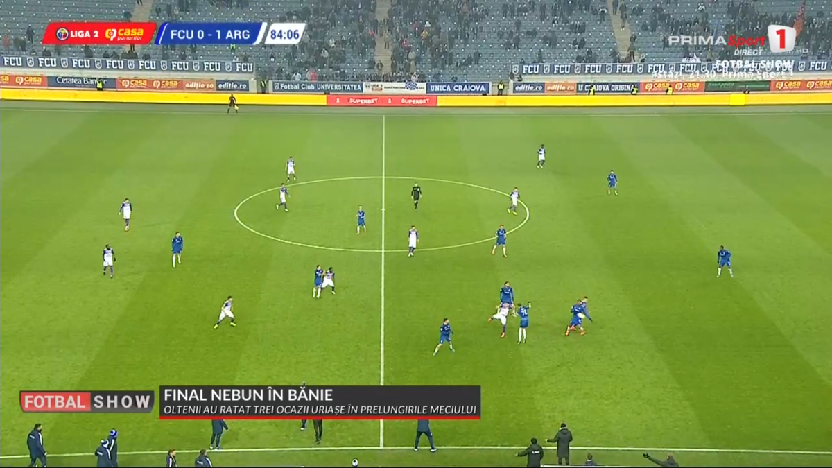 FC Argeș a avut pe teren 12 jucători la meciul cu FCU Craiova