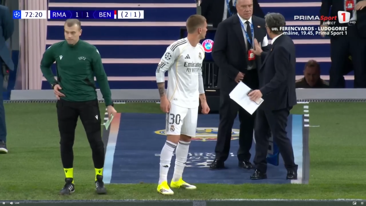 Raul Asencio, scos cu targa în Real Madrid - Benfica