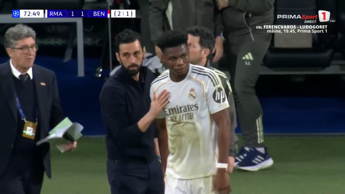 Raul Asencio, scos cu targa în Real Madrid - Benfica