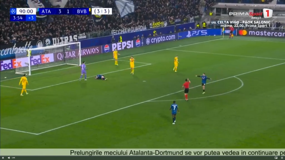 Ce meciuri am avut în Italia! Prelungiri la Torino, penalty decisiv la ultima fază din Atalanta - Dortmund » Istvan Kovacs, aprig în PSG - Monaco + când are loc tragerea la sorți