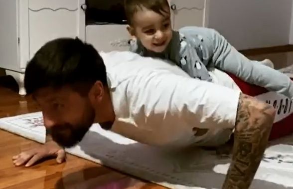 EXCLUSIV VIDEO Cum se menține în formă un fost campion al României, izolat în Turcia: „Fac exerciții cu Marisa în spate, îi place să se urce pe maimuță”
