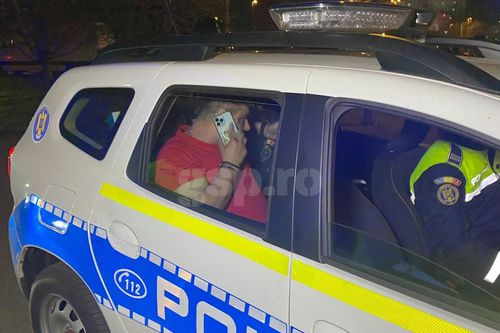 Ionel Ganea în mașina Poliției / Foto: GSP.ro