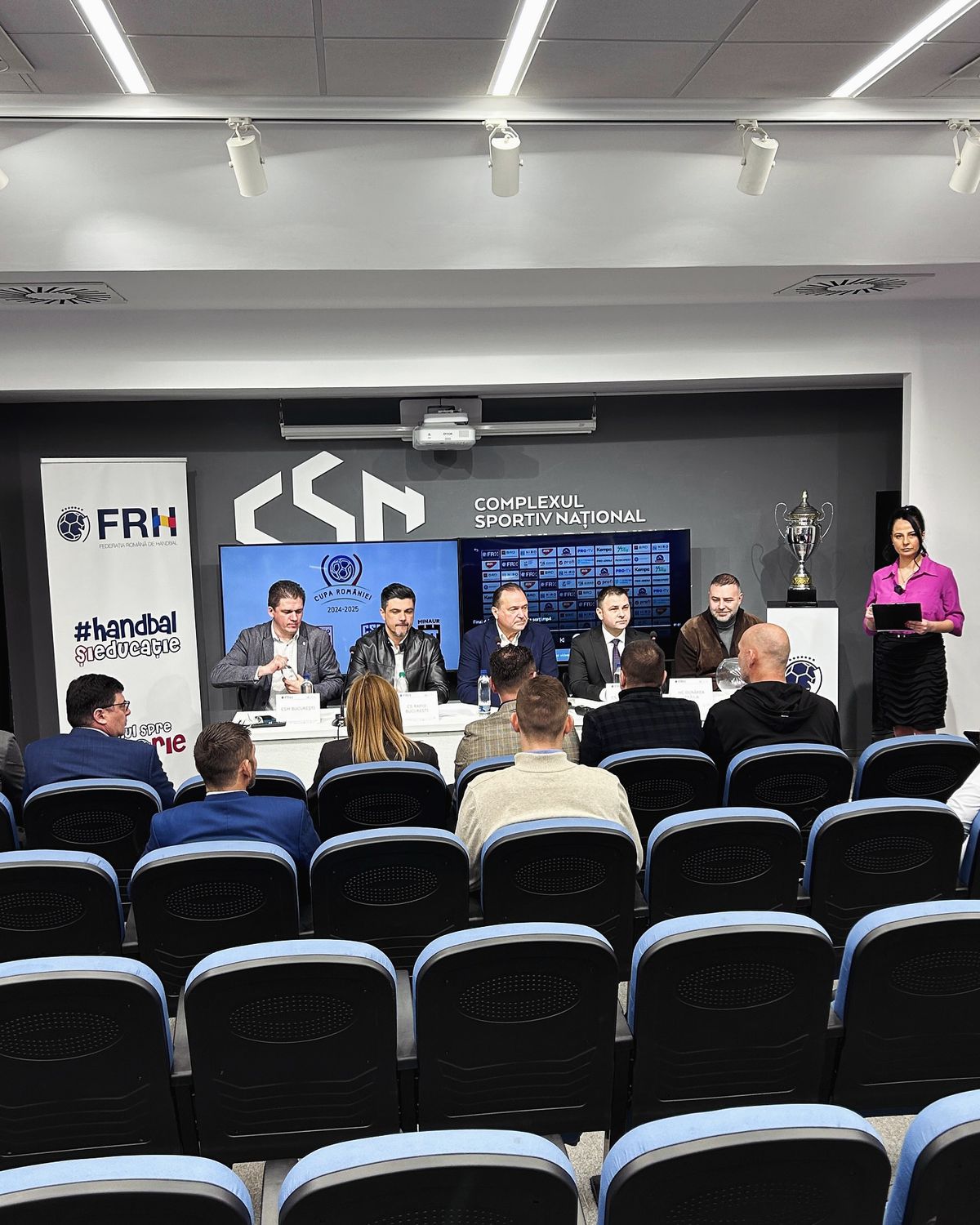 Tragere la sorți Final Four Cupa României handbal / foto: FRH Facebook