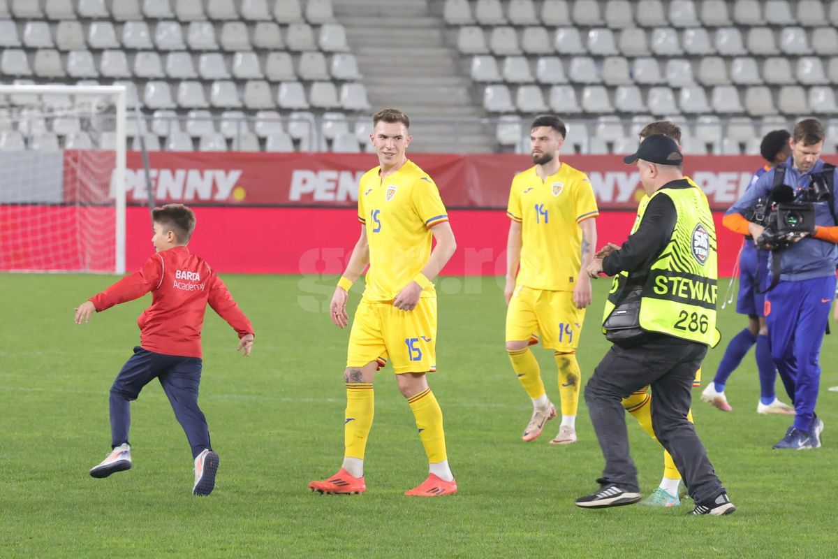 Imagini de la finalul meciului dintre România U21 și Olanda U21