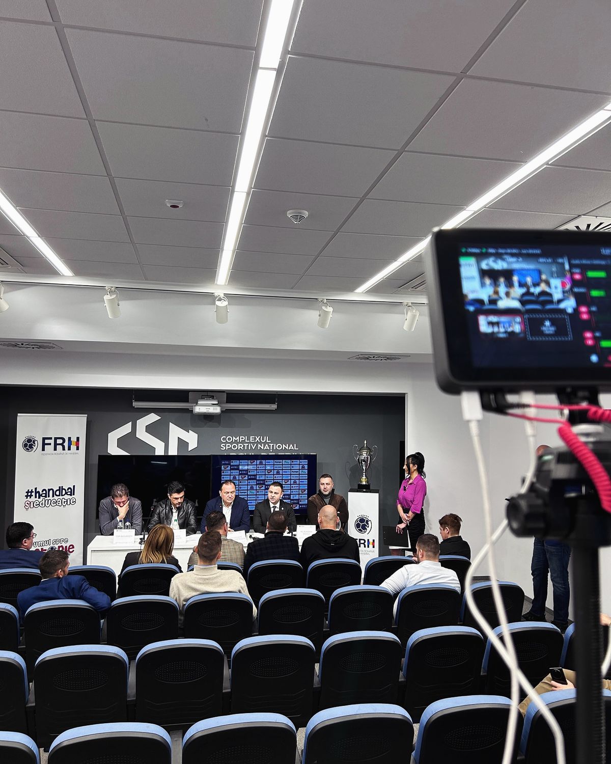 Tragere la sorți Final Four Cupa României handbal / foto: FRH Facebook