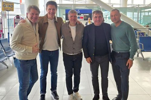 De la stânga la dreapta: Florin Răducioiu, Gică Popescu, Tibor Selymes, Gică Hagi, Adrian Ilie