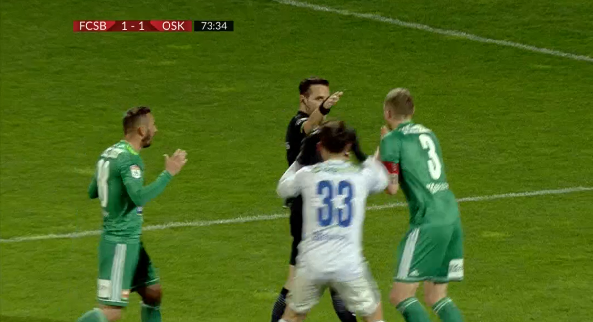 Scene confuze în FCSB - Sepsi: Colțescu a dat penalty, apoi s-a răzgândit!