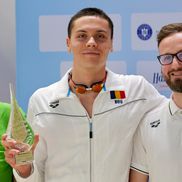 David Popovici, alături de antrenorul său/Foto: Andrei Furnigă (GSP.ro)