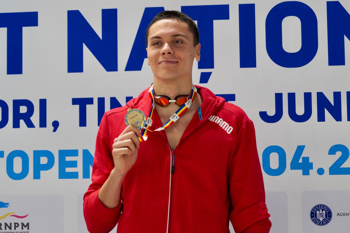 David Popovici, a PATRA medalie de aur la campionatele naționale de la Otopeni » Campionul mondial a scos al 5-lea timp al sezonului