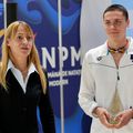 David Popovici, alături de Camelia Potec, președinta Federației Române de Natație și Pentatlon Modern/Foto: Andrei Furnigă (GSP.ro)