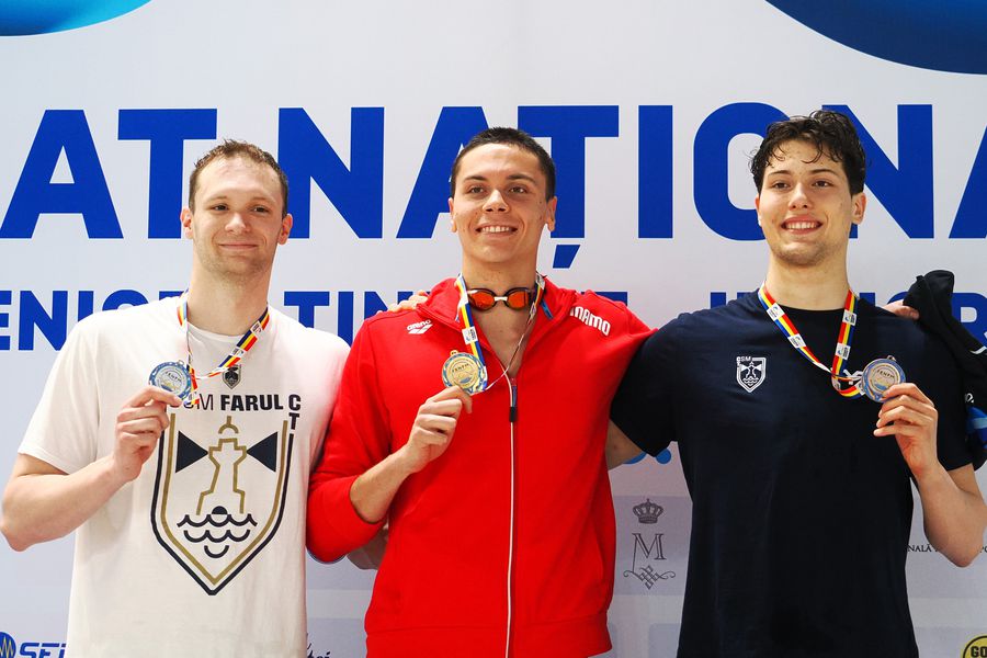 Patrick Dinu a fost învins de David Popovici în cursa de 100 m liber, însă înotătorul care studiază la Princeton a realizat un nou record personal