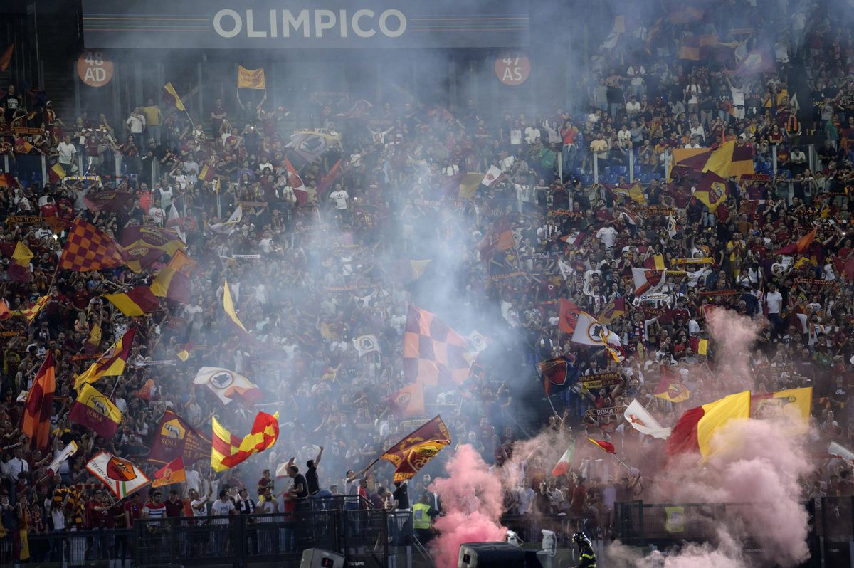 Atmosferă fabuloasă pe Stadio Olimpico, la finala AS Roma - Feyenoord