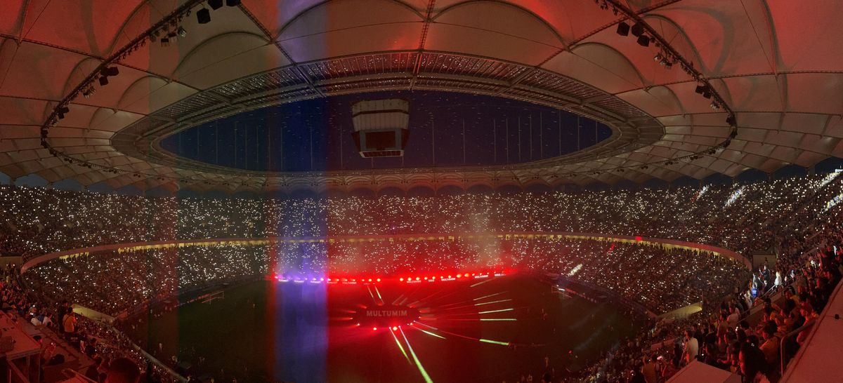 Primire de gală pentru Generația de Aur » Scenografie spectaculoasă afișată pe Arena Națională și spectacol de lumini la pauza meciului
